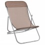 Silla de playa plegable 2 uds acero recubierto textilene marrón en Tumbonas | Comprar online en Foru.es