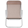 Silla de playa plegable 2 uds acero recubierto textilene marrón en Tumbonas | Comprar online en Foru.es