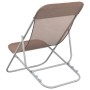 Silla de playa plegable 2 uds acero recubierto textilene marrón en Tumbonas | Comprar online en Foru.es