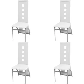 Sillas de comedor 4 unidades cuero sintético blanco de vidaXL, Sillas de comedor - Ref: Foro24-243647, Precio: 246,65 €, Desc...