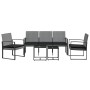 Set comedor jardín 5 pzas cojines PP aspecto ratán gris oscuro en Conjuntos de jardín | Comprar online en Foru.es
