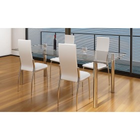 Sillas de comedor 4 unidades cuero sintético blanco de vidaXL, Sillas de comedor - Ref: Foro24-60572, Precio: 220,49 €, Descu...