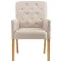 Silla de comedor con reposabrazos de tela beige de vidaXL, Sillas de comedor - Ref: Foro24-287941, Precio: 217,01 €, Descuent...
