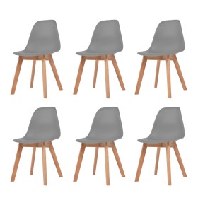 Sillas de comedor 6 unidades plástico gris de vidaXL, Sillas de comedor - Ref: Foro24-244776, Precio: 274,17 €, Descuento: %