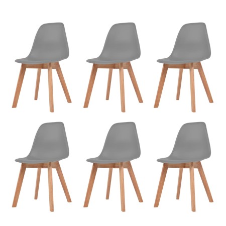 Sillas de comedor 6 unidades plástico gris de vidaXL, Sillas de comedor - Ref: Foro24-244776, Precio: 274,17 €, Descuento: %