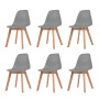 Sillas de comedor 6 unidades plástico gris de vidaXL, Sillas de comedor - Ref: Foro24-244776, Precio: 274,17 €, Descuento: %