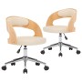 Sillas de comedor giratorias 2 uds madera curvada cuero crema de vidaXL, Sillas de comedor - Ref: Foro24-3054914, Precio: 262...