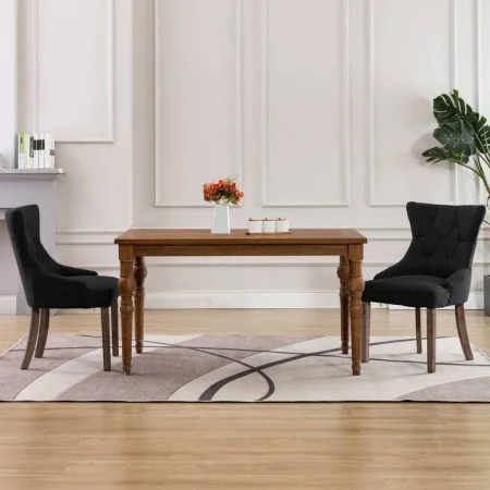 Sillas de comedor 2 unidades de tela negras de vidaXL, Sillas de comedor - Ref: Foro24-287942, Precio: 307,70 €, Descuento: %