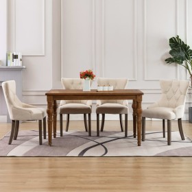 Sillas de comedor 4 unidades tela beige de vidaXL, Sillas de comedor - Ref: Foro24-3058303, Precio: 779,53 €, Descuento: %