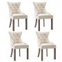Sillas de comedor 4 unidades tela beige de vidaXL, Sillas de comedor - Ref: Foro24-3058303, Precio: 779,53 €, Descuento: %