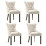 Sillas de comedor 4 unidades tela beige de vidaXL, Sillas de comedor - Ref: Foro24-3058303, Precio: 713,16 €, Descuento: %