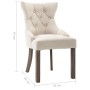 Sillas de comedor 4 unidades tela beige de vidaXL, Sillas de comedor - Ref: Foro24-3058303, Precio: 779,53 €, Descuento: %
