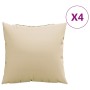 Cojines de sofá 4 unidades tela beige 60x60 cm en Decoración | Comprar online en Foru.es