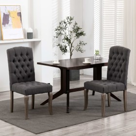 Sillas de comedor 2 unidades tela con apariencia de lino gris de vidaXL, Sillas de comedor - Ref: Foro24-287948, Precio: 255,...