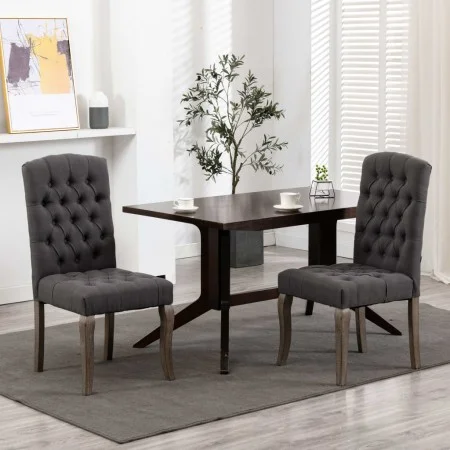 Esszimmerstühle, 2 Einheiten, grauer Stoff in Leinenoptik von vidaXL, Essstühle - Ref: Foro24-287948, Preis: 251,40 €, Rabatt: %