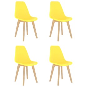 Sillas de comedor 4 unidades plástico amarillo de vidaXL, Sillas de comedor - Ref: Foro24-289117, Precio: 172,49 €, Descuento: %