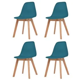 Sillas de comedor 4 unidades plástico turquesa de vidaXL, Sillas de comedor - Ref: Foro24-244781, Precio: 168,30 €, Descuento: %