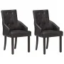 Sillas de comedor 2 unidades cuero auténtico de cabra negro de vidaXL, Sillas de comedor - Ref: Foro24-288290, Precio: 341,28...