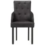 Sillas de comedor 2 unidades cuero auténtico de cabra negro de vidaXL, Sillas de comedor - Ref: Foro24-288290, Precio: 341,28...