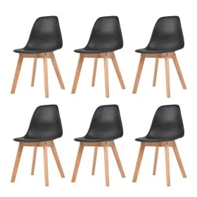 Esszimmerstühle 6 Einheiten aus schwarzem Kunststoff von vidaXL, Essstühle - Ref: Foro24-244779, Preis: 251,78 €, Rabatt: %