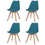 Sillas de comedor 4 unidades plástico turquesa de vidaXL, Sillas de comedor - Ref: Foro24-244790, Precio: 230,43 €, Descuento: %