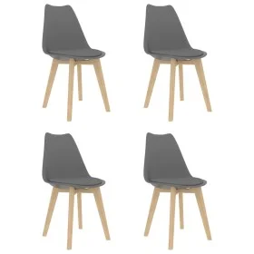 Sillas de comedor 4 unidades plástico gris de vidaXL, Sillas de comedor - Ref: Foro24-244786, Precio: 211,37 €, Descuento: %