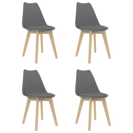 Sillas de comedor 4 unidades plástico gris de vidaXL, Sillas de comedor - Ref: Foro24-244786, Precio: 214,52 €, Descuento: %
