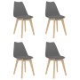 Sillas de comedor 4 unidades plástico gris de vidaXL, Sillas de comedor - Ref: Foro24-244786, Precio: 214,52 €, Descuento: %
