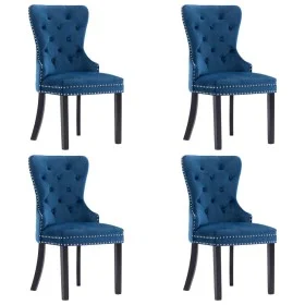 Sillas de comedor 4 unidades terciopelo azul de vidaXL, Sillas de comedor - Ref: Foro24-3055871, Precio: 605,52 €, Descuento: %