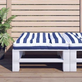 Cojín para palés tela a rayas azul y blanco 80x80x12 cm en Decoración | Comprar online en Foru.es