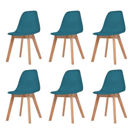 Sillas de comedor 6 unidades plástico turquesa de vidaXL, Sillas de comedor - Ref: Foro24-244782, Precio: 234,40 €, Descuento: %