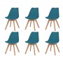 Sillas de comedor 6 unidades plástico turquesa de vidaXL, Sillas de comedor - Ref: Foro24-274853, Precio: 316,44 €, Descuento: %