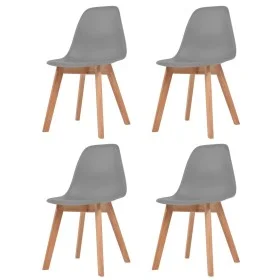 Sillas de comedor 4 unidades plástico gris de vidaXL, Sillas de comedor - Ref: Foro24-244775, Precio: 186,44 €, Descuento: %