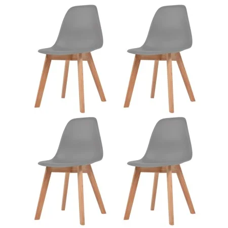 Sillas de comedor 4 unidades plástico gris de vidaXL, Sillas de comedor - Ref: Foro24-244775, Precio: 186,44 €, Descuento: %