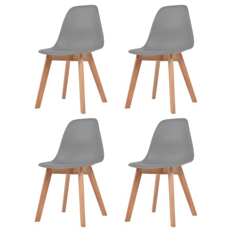Sillas de comedor 4 unidades plástico gris de vidaXL, Sillas de comedor - Ref: Foro24-244775, Precio: 197,48 €, Descuento: %
