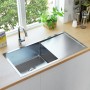Fregadero de cocina hecho a mano acero inoxidable de vidaXL, Fregaderos - Ref: Foro24-145080, Precio: 173,57 €, Descuento: %