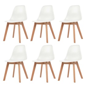 Sillas de comedor 6 unidades plástico blanco de vidaXL, Sillas de comedor - Ref: Foro24-244773, Precio: 242,73 €, Descuento: %