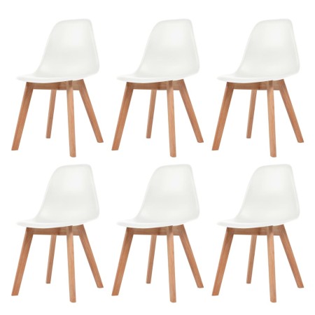 Sillas de comedor 6 unidades plástico blanco de vidaXL, Sillas de comedor - Ref: Foro24-244773, Precio: 242,73 €, Descuento: %