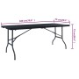 Mesa de jardín plegable imitación ratán HDPE negro 180x75x72 cm de vidaXL, Mesas de jardín - Ref: Foro24-48831, Precio: 101,5...