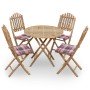 Set de comedor exterior plegable 5 piezas con cojines bambú en Conjuntos de jardín | Comprar online en Foru.es