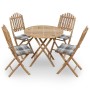 Set de comedor exterior plegable 5 piezas con cojines bambú en Conjuntos de jardín | Comprar online en Foru.es