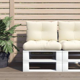 Cojines para sofá de palets 2 unidades tela crema en Decoración | Comprar online en Foru.es