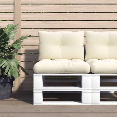Cojines para sofá de palets 2 unidades tela crema en Decoración | Comprar online en Foru.es