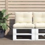 Cojines para sofá de palets 2 unidades tela crema en Decoración | Comprar online en Foru.es