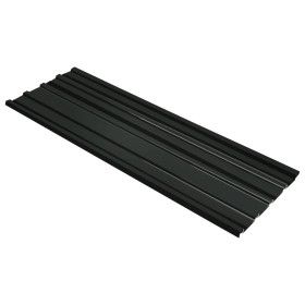 Panel para tejado 12 unidades acero galvanizado gris antracita de vidaXL, Techo - Ref: Foro24-145720, Precio: 72,21 €, Descue...