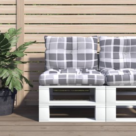 Cojines para palets 2 unidades tela a cuadros gris en Decoración | Comprar online en Foru.es
