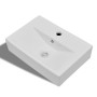 Lavabo rectangular de cerámica hueco de grifo/desagüe blanco de vidaXL, Lavabos - Ref: Foro24-141932, Precio: 66,48 €, Descue...