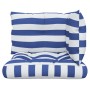 Cojines para palés 3 piezas tela Oxford azul y blanco a rayas en Decoración | Comprar online en Foru.es