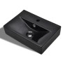 Lavabo rectangular de cerámica hueco de grifo/desagüe negro de vidaXL, Lavabos - Ref: Foro24-141933, Precio: 72,47 €, Descuen...