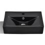 Lavabo rectangular de cerámica hueco de grifo/desagüe negro de vidaXL, Lavabos - Ref: Foro24-141933, Precio: 72,47 €, Descuen...